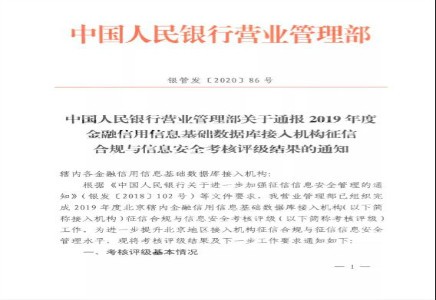 麻将胡了2官网
征信合规与信息安全工作荣获A级评价